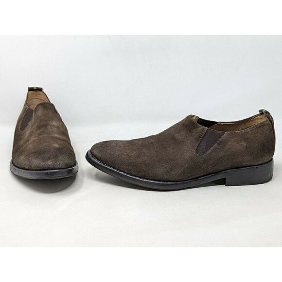 SARTORI GOLD BROWN SUEDE PLAIN TOE ANKLE BOOT HANDMADE IN ITALY MENS SIZE 9.5 main image 4
